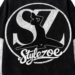 เสื้อยืดโอเวอร์ไซส์ Style Zoe 18 ประดับเพชร คอกลม แขนยาว ยูนิเซ็กส์ สตรีทแวร์ ผ้าเจอร์ซีย์คอตตอน แฟชั่นฤดูใบไม้ผลิ - Product Image 4