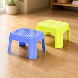 Plastic <b>Stool</b> Lightweight Stackable Ottoman Perforated Seat Durable Multi-Function Eco-Friendly Seating for School Bedroom - Product Image 4