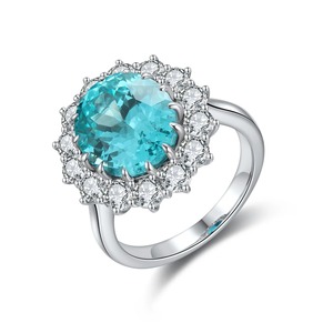 <b>925</b> <b>Silver</b> Turquoise <b>Ring</b>, Bohemian Luxury Style Gemstone Fashion Jewelry Diamond <b>Rings</b> - Product Image 1