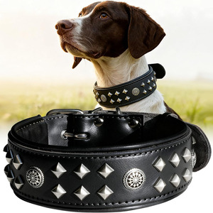 Adjustable Leather <b>Braided</b> Dogs pet Collars with <b>braided</b> detailing for secure and comfortable fit in reasonable price - Product Image 1