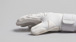 Gants de gardien de but blancs à doigts entiers avec sangle de poignet réglable en velcro - Product Image 3
