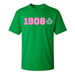 T-shirt vert AKA Ivy Sorority 1908 à manches courtes, vêtement décontracté de style universitaire grec pour femme - Product Image 1