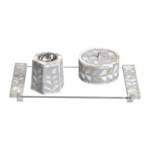 Meilleures ventes 2026 : Ensemble brûleur d'encens et boîte à Bakhoor en nacre arabe avec plateau en acrylique, idéal pour offrir et servir pendant le Ramadan - Product Image 6