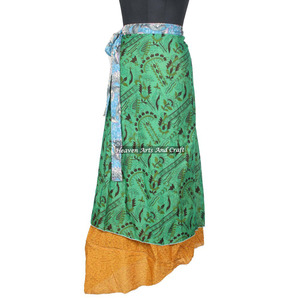 New Buy Silk Sari Long <b>Wrap</b> <b>Skirt</b> for Lady Rajasthani Fancy Reversible Silk Long <b>Wrap</b> Indian Reversible Sari <b>Wrap</b> <b>Skirt</b> - Product Image 4