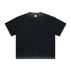 Meilleurs T-shirts graphiques en coton 250 g/m² à ourlet brut, déchirés, à épaules tombantes, effet vieilli, courts, délavés à l'acide, coupe oversize - Product Image 2