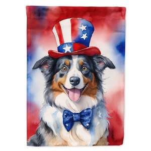 Pastor Australiano patriótico americano Multicolor jardín bandera buzón decorativo patio bandera Banner para Patio arte flor - Product Image 1