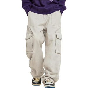 Casual Pants for Men Flat Pocket <b>Cargo</b> Pants <b>Straight</b> <b>Leg</b> Baggy Pants Street Pants Fashion <b>Trousers</b> - Product Image 1