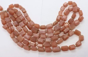 ลูกปัดมูนสโตนสีพีชทรงเหลี่ยมไม่สม่ำเสมอขนาด 7x10-8x12 มม. ลูกปัดมูนสโตนขัดเงา 16 นิ้ว ลูกปัดมูนสโตนสีพีชสำหรับทำเครื่องประดับ - Product Image 5