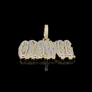 Pendentif Lettre OEM Iced Out Style Gold Drip « ODAWGG » Bijoux en Zircon Cubique Inspirés pour Marques de Vêtements Charme Hip Hop Résistant au Ternissement - Product Image 2