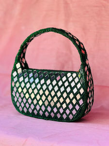 Luxury beaded pearl evening bag Handmade shoulder bag wedding Party events clutch bag Beaded evening bag best price <b>mirror</b> - Product Image 1