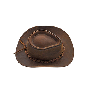 Sombrero de Vaquero de Cuero Unisex, Ajustable, de Ala Ancha, Estilo Casual para Exteriores, para las Cuatro Estaciones, para Adultos, 56-58 cm - Product Image 6