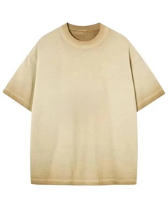 Camiseta de Algodón de Color Sólido para Hombre, Talla Grande, Manga Corta, Cuello Redondo, Estilo Informal, Tejido Jersey, Largo Regular, Estilo Liso Teñido - Product Image 1