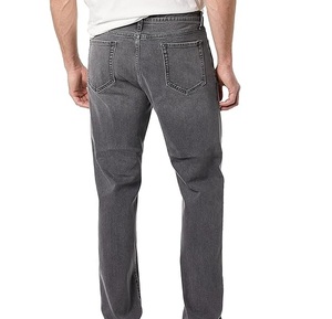 Custom Regular Fit Grey Denim <b>Jeans</b> Stretchable Wash Breathable Casual Flat Front <b>Button</b> <b>Fly</b> Outdoor Men's - Product Image 1