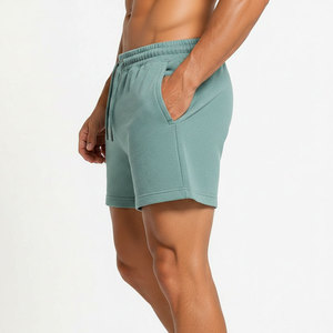 Shorts en molleton personnalisés pour hommes, couleur unie, pour la gym et les loisirs, taille élastique, vente en gros OEM, production rapide en usine - Product Image 3