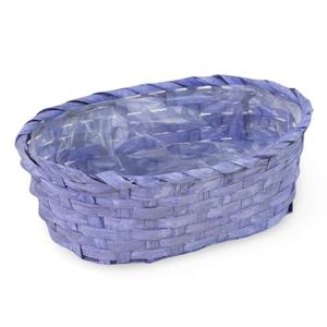 Pot de fleurs ovale coloré en bambou, style rustique classique, écologique, pour la décoration du jardin, léger et durable - Product Image 1