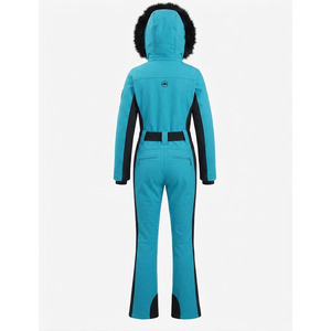 Combinaison de neige unisexe respirante et imperméable pour l'hiver, avec capuche en fourrure, fermeture éclair et ceinture ajustable - Product Image 4