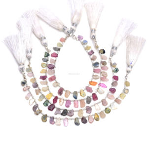 Lote al por mayor Natural Multi Sapphire 6 pulgadas 6X9 MM Beads Premium Smooth Slice Shape Gemstone Strand para hacer pulseras de joyería - Product Image 1