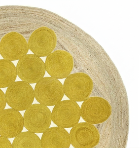 <b>Round</b> Handmade Organic Jute <b>Rug</b> Eco-Friendly Bohemian Style Solid Color Low Pile Medium Thickness Wholesale Supplier - Product Image 2