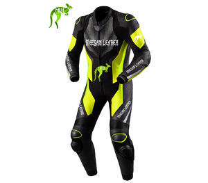 ชุดแข่งรถมอเตอร์ไซค์หนังแท้ ชุดมอเตอร์ไซค์หนังหนา ผลิตในประเทศปากีสถาน ชุดขับขี่มอเตอร์ไซค์ ชุดแข่งรถคุณภาพพรีเมียม Kangaroo - Product Image 1