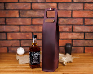 Imra Impex - Porta Botellas de Vino Unisex de Cuero Hecho a Mano, Elegante, de 20-36L, con Correa, Duradero, Impermeable, Protector, a Prueba de Polvo, para Fiestas - Product Image 1