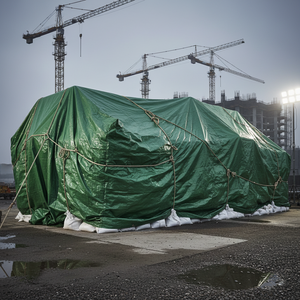 Feuille de polyéthylène industrielle extra épaisse et résistante, imperméable à toutes les intempéries, en PVC, pour la construction industrielle et les applications extérieures - Product Image 1