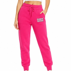 <b>Women</b> Fleece Sweatpants High Waist Drawstring Relaxed Fit Casual <b>Joggers</b> With Pockets Letter Print Right <b>Leg</b> Autumn Wear - Product Image 1