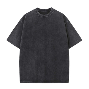 T-shirt vintage délavé à l'acide en coton épais, coupe oversize, style streetwear, unisexe, impression graphique personnalisée, vente en gros, T-shirt délavé à l'acide - Product Image 2