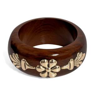 Juego de Joyería de Madera Artificial de Primera Calidad con Brazaletes de Madera Hechos a Mano y Decoraciones de Latón Talladas a Mano, Disponible en 4 Tamaños - Product Image 6