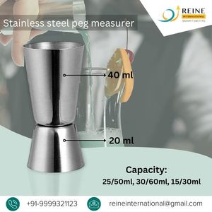 Ensemble de shaker à cocktails en acier inoxydable argenté, durable et écologique, personnalisable, comprenant un doseur et une cuillère de bar. - Product Image 5