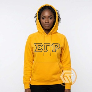 Sweat-shirt à capuche de sororité personnalisé de haute qualité en molleton de coton écologique Sigma Gamma Rho, broderie frontale - Product Image 4