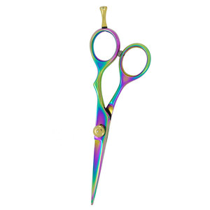 Professional Salon Hair Cutting Scissors Stainless Steel <b>Blade</b> Multi-Color Design Gold Adjustment Screw Sharp Medium Handle - Product Image 5