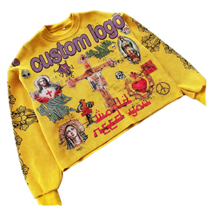 เสื้อยืดลายการ์ตูนวินเทจประดับเพชร ลุคซัมเมอร์ ผ้าฝ้ายระบายอากาศ ทรงหลวม คอกลม แขนสั้น สำหรับผู้ชาย - Product Image 4
