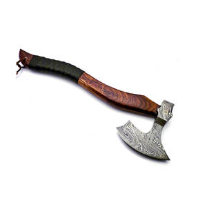 Hacha Tomahawk Forjada a Mano al por Mayor, Hacha de Acero de Damasco para Acampar al Aire Libre, Caza, Hacha de Supervivencia con Mango de Madera - Product Image 1