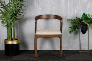Chaise de salle à manger moderne en bois de hêtre massif, durable, avec dossier incurvé et rembourrage, design minimaliste, mobilier pour la maison - Product Image 3