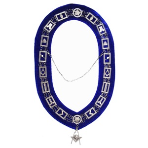 Masonic Sew-On Badges Set of 12 Blue Leather Vintage Embroidered Lace with <b>Silver</b> Emblems and Customizable Design - Product Image 5
