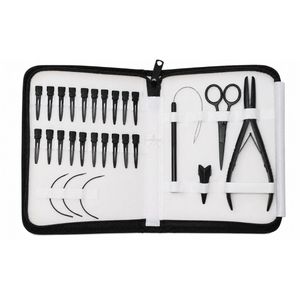 Hair <b>Extension</b> Tools Kit Includes 2 HoleMicro Beads Microlink Crimping Plier 12pcs Sectioning Clips Quick Parting Tool Mini S - Product Image 1