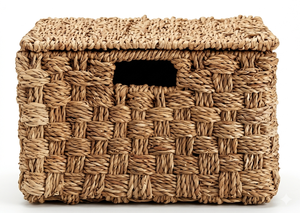 Must-Having Eco-Friendly Paper Wicker Storage Box with Lid Organizer Handmade Natural Rattan Fiber Storage Basket - Product Image 1
