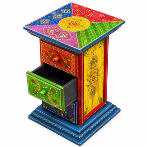 Armoire de rangement en bois artisanale |   Organisateur de décoration intérieure indien peint à la main - Product Image 4