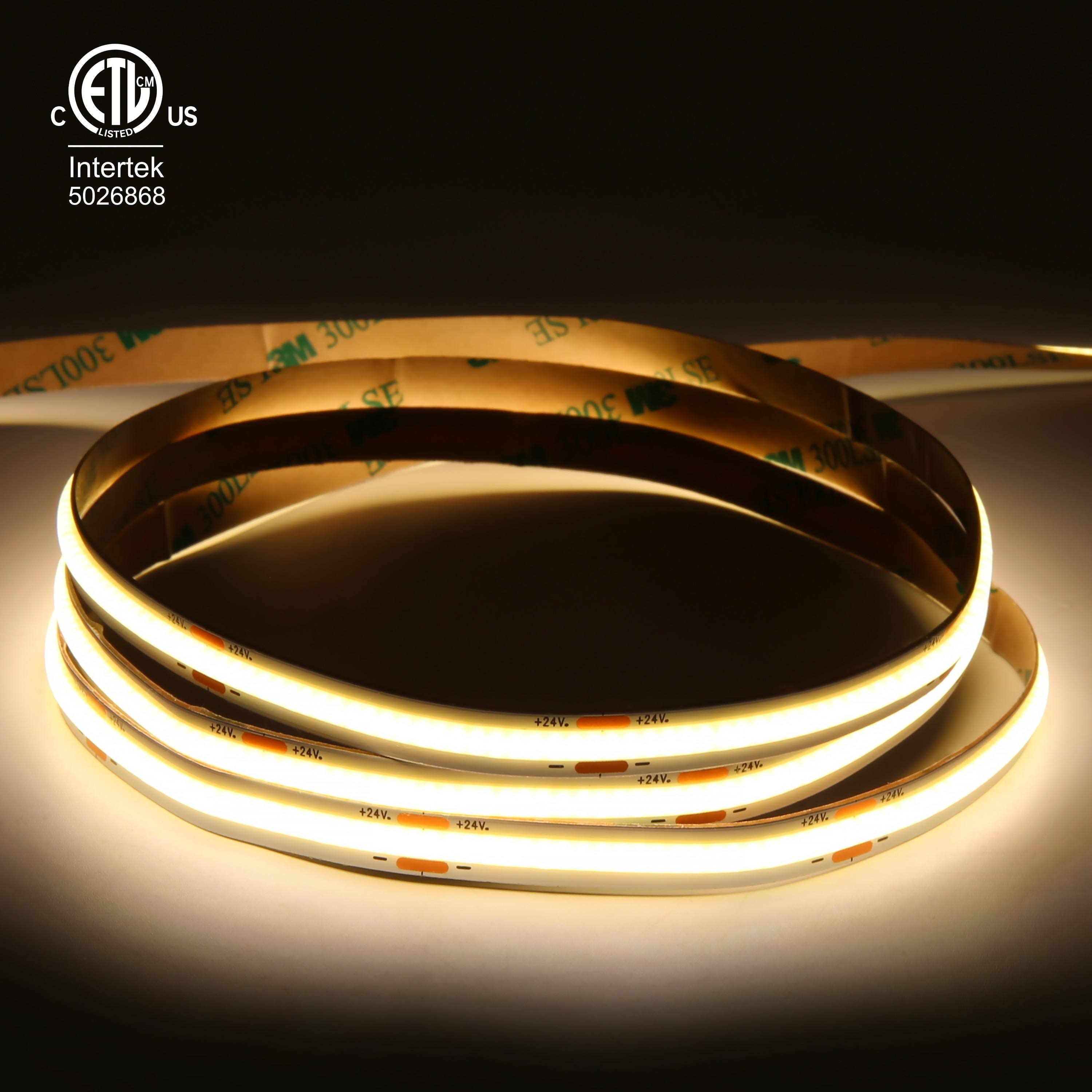 Single Color 480leds Natural White Cob Led Strip Light 24v IP20 Flex Cob Led Strip 4000K 12w Cob Strip for Commercial Lighting