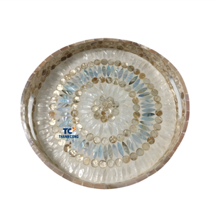 OEM Manufacturer MOTHER OF PEARL <b>TRAY</b> Premium Rectangle Design RATTAN MOTHER OF PEARL INLAID <b>TRAY</b> - Product Image 1