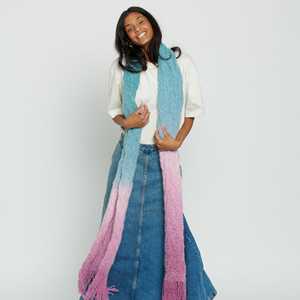 Bufanda de punto de cachemira para mujer, personalizada OEM y ODM, larga, de invierno, teñida con hilo sólido, ecológica, con borlas y jacquard. - Product Image 4