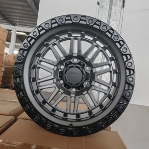 Jantes en alliage tout-terrain Jihoo de haute qualité 17x9 pouces, 6x139.7 PCD, style Beadlock noir mat pour SUV et camionnettes - Product Image 3