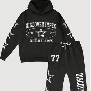 2026 High Quality Printed Hoodie and <b>Pants</b> Tracksuit Trendy Casual Streetwear Two Piece Outfit Set - Product Image 1