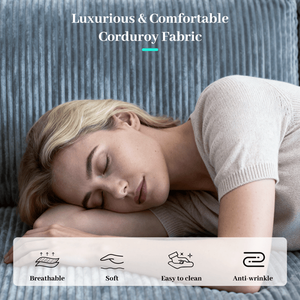 Divano Letto Angolare Moderno Convertibile in Velluto a Coste con Contenitore, Portabicchieri e Braccioli per Soggiorno - Product Image 6