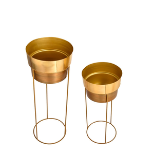 Grand pot en acier inoxydable avec support pour plantes d'intérieur, décoration de bureau et de restaurant, acceptant les personnalisations - Product Image 2