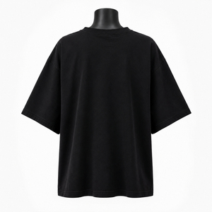 เสื้อครอปคอกลมสีดำทรงโอเวอร์ไซส์สำหรับผู้หญิง แขนสั้น ผ้าเจอร์ซีย์คอตตอน 100% ทรงปกติ ระบายอากาศได้ดี แห้งเร็ว สวมใส่สบายทุกฤดู - Product Image 2