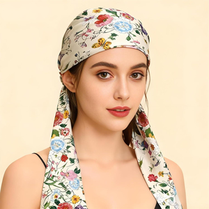 ผ้าพันคอผ้าไหมแท้สำหรับผู้หญิงผ้าพันคอผูกคอผ้าซาตินพร้อมผ้าพันคอผ้าไหมเนื้อนุ่มพิมพ์ลาย - Product Image 3