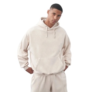 Blank Custom <b>Men's</b> Drop Shoulder <b>Pullover</b> Tracksuits 100% Cotton Fleece Solid Spring Sporty Heavyweight Casual Oversized - Product Image 4