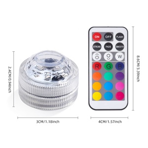 RGB Multicolor Venta al por mayor Batería pequeña Luz sumergible subacuática LED IP68 Luz Led impermeable para piscina - Product Image 5