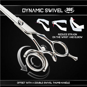 Ciseaux de coiffure 6'' en acier inoxydable JP, ensemble de ciseaux de barbier professionnels pour la coupe de cheveux, avec sac inclus - Product Image 4